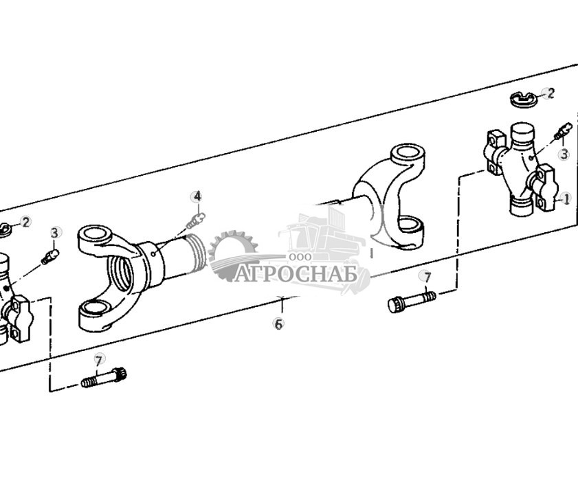 Universal Telescoping Joint (Dana) (PTO Clutch to Torque Divider) 